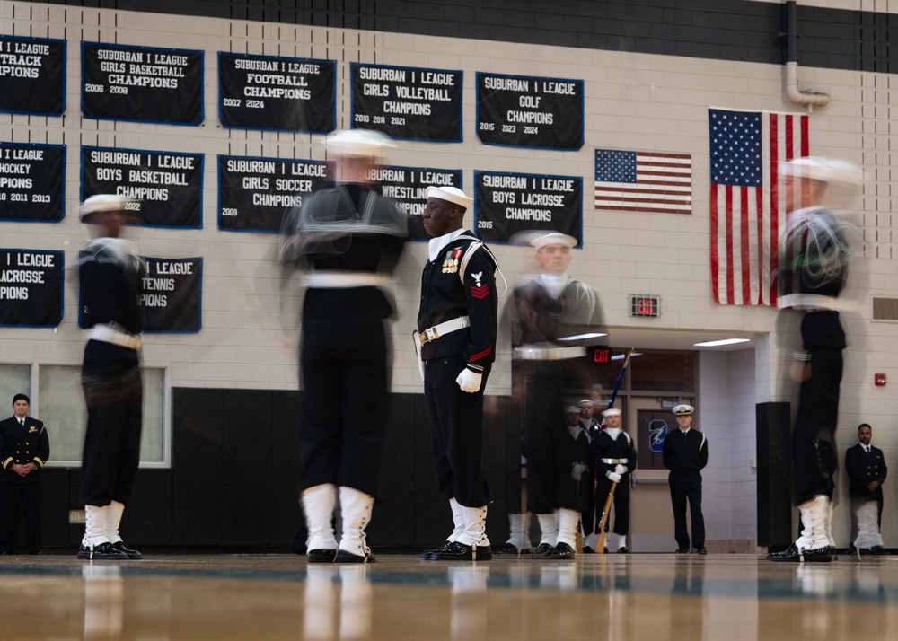 Navy and Marine Corps Leadership Visit High School