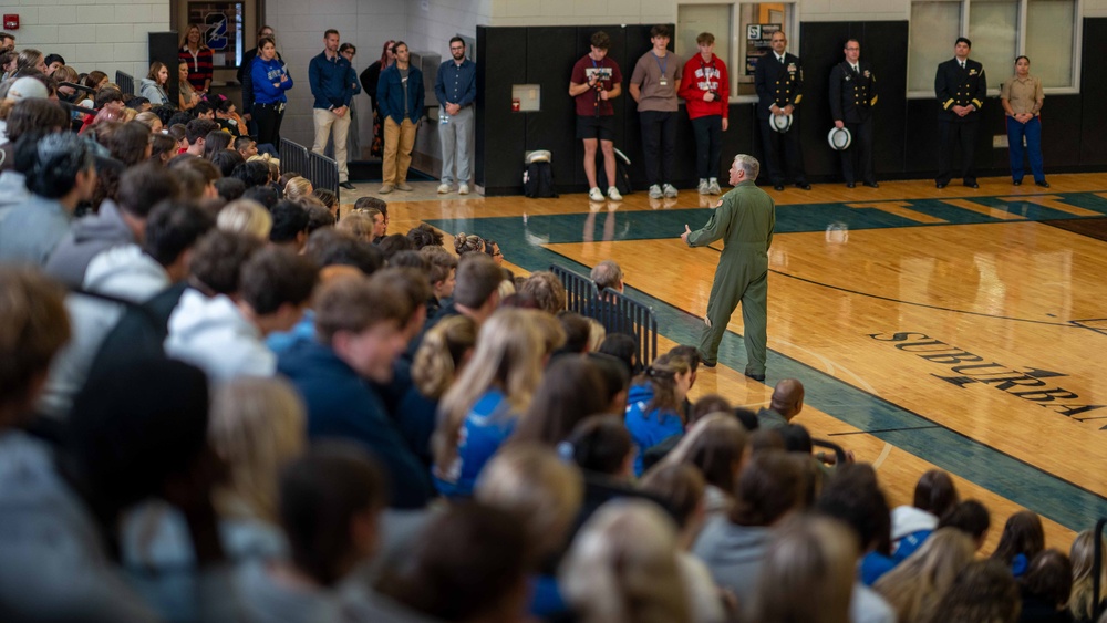 Navy and Marine Corps Leadership Visit High School