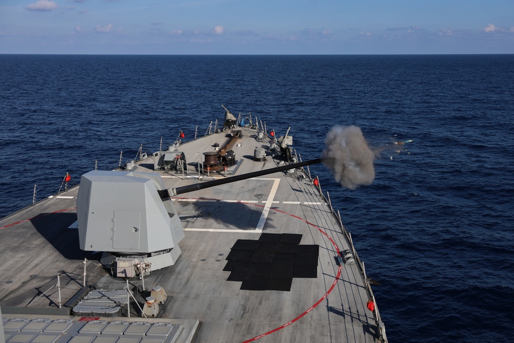 The Paul Ignatius (DDG 117) conducts a live-fire gunnery exercise The Paul Ignatius (DDG 117) conducts a live-fire gunnery exercise