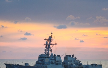 USS Paul Ignatius (DDG 117) conducts a passing exercise with the USS Roosevelt (DDG 80)