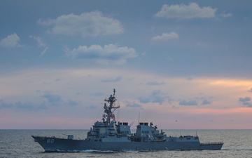 USS Paul Ignatius (DDG 117) conducts a passing exercise with the USS Roosevelt (DDG 80)