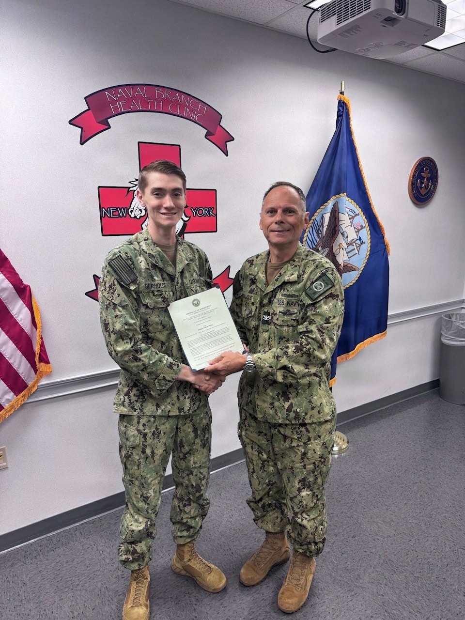 Navy Medicine Readiness and Training Detachment Saratoga Springs Sailor Advances to Next Rank