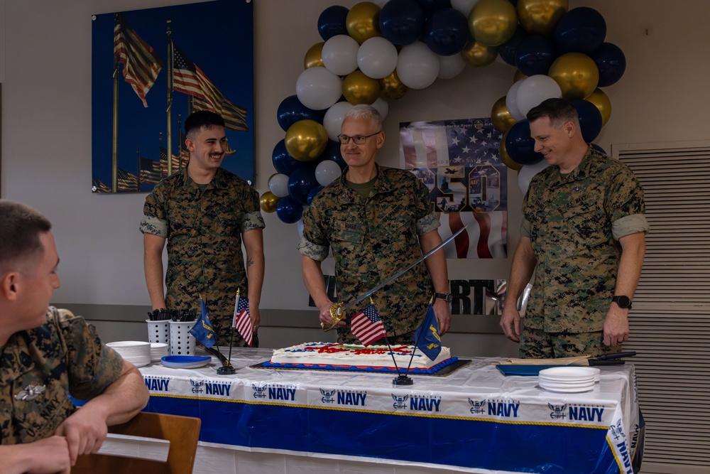 CBIRF participates in a cake cutting ceremony for the Navy’s 250th Birthday