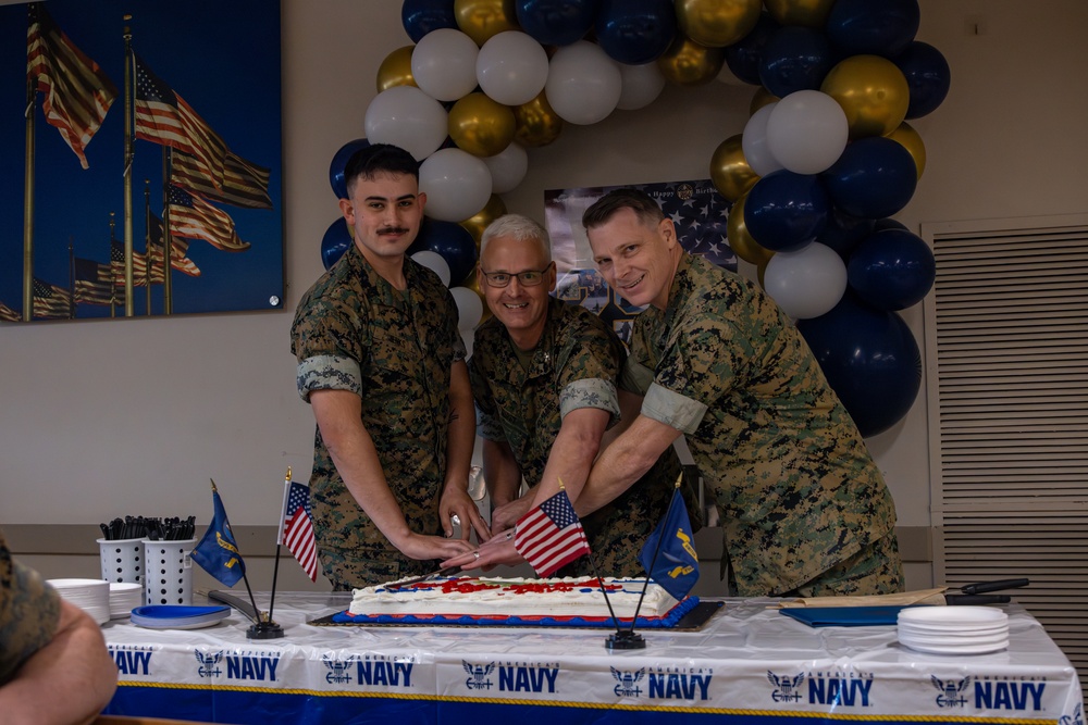 CBIRF participates in a cake cutting ceremony for the Navy’s 250th Birthday