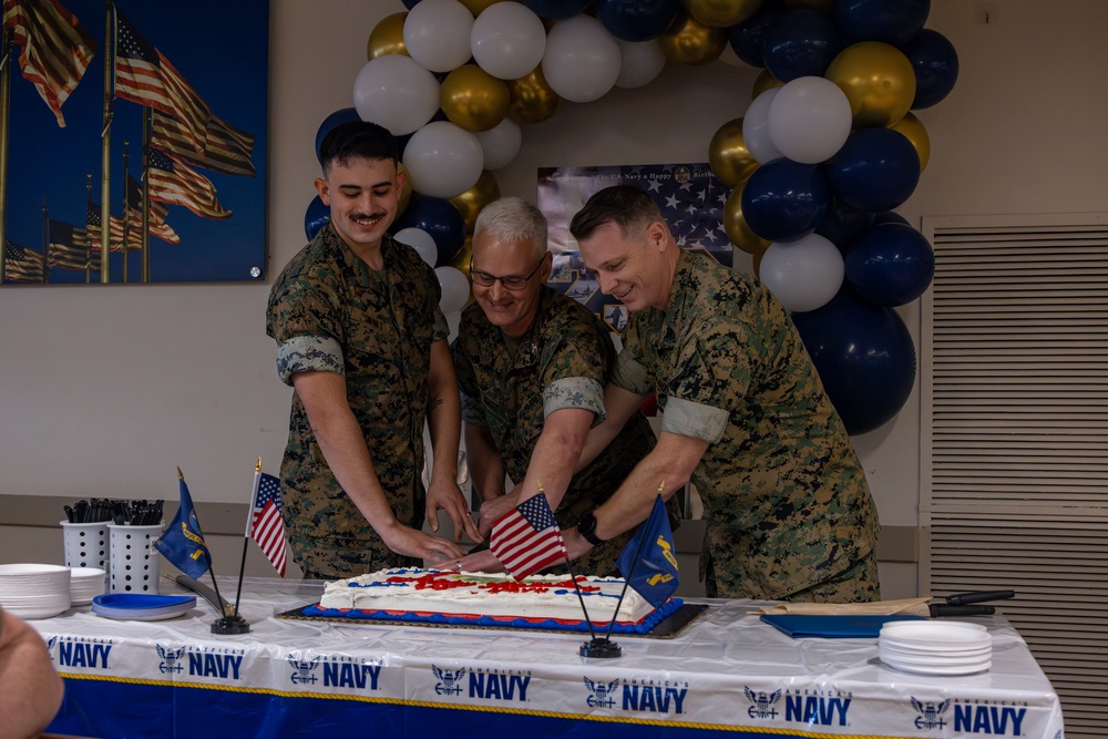 CBIRF participates in a cake cutting ceremony for the Navy’s 250th Birthday