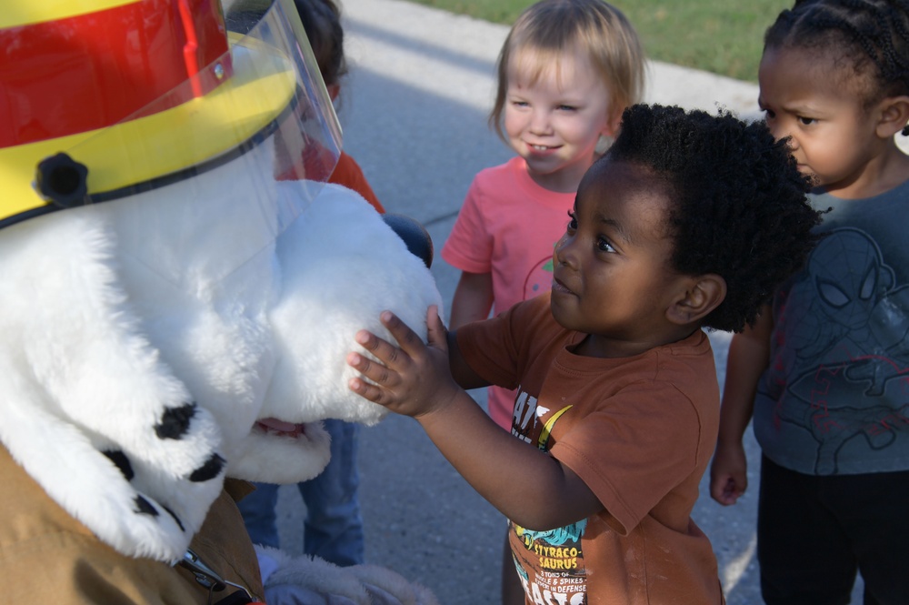 Sparky promotes fire safety at Keesler AFB Sparky promotes fire safety at Keesler AFB