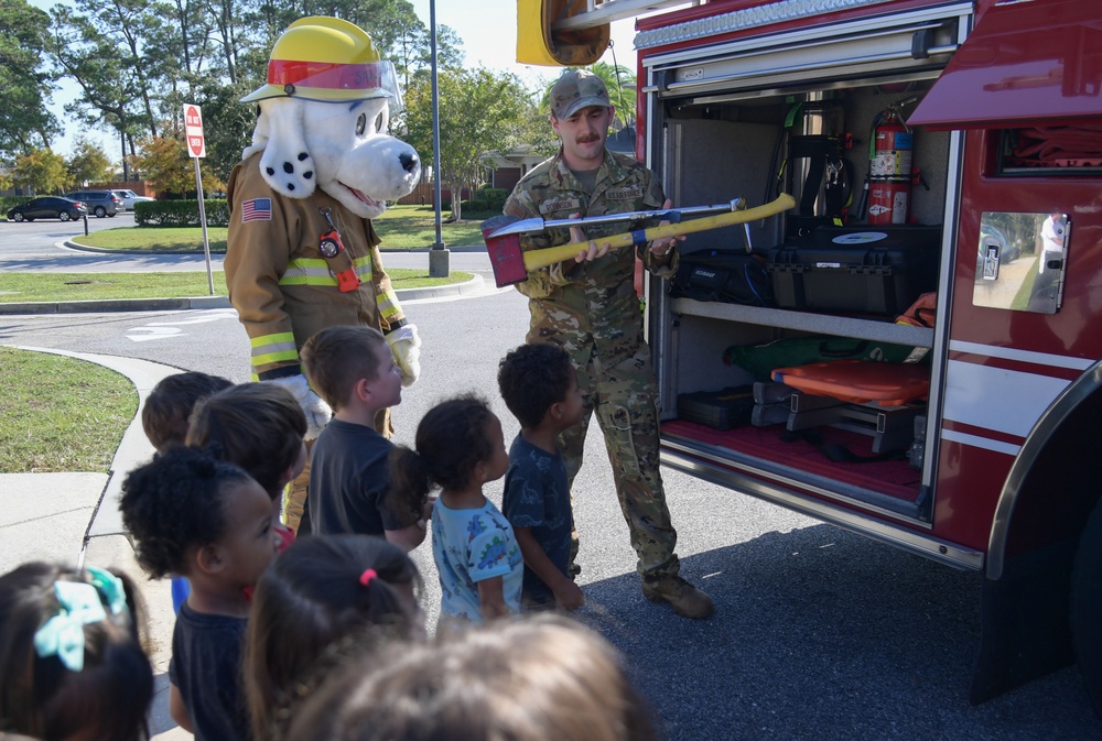 Sparky promotes fire safety at Keesler AFB Sparky promotes fire safety at Keesler AFB