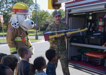 Sparky promotes fire safety at Keesler AFB