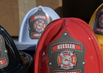 Sparky promotes fire safety at Keesler AFB