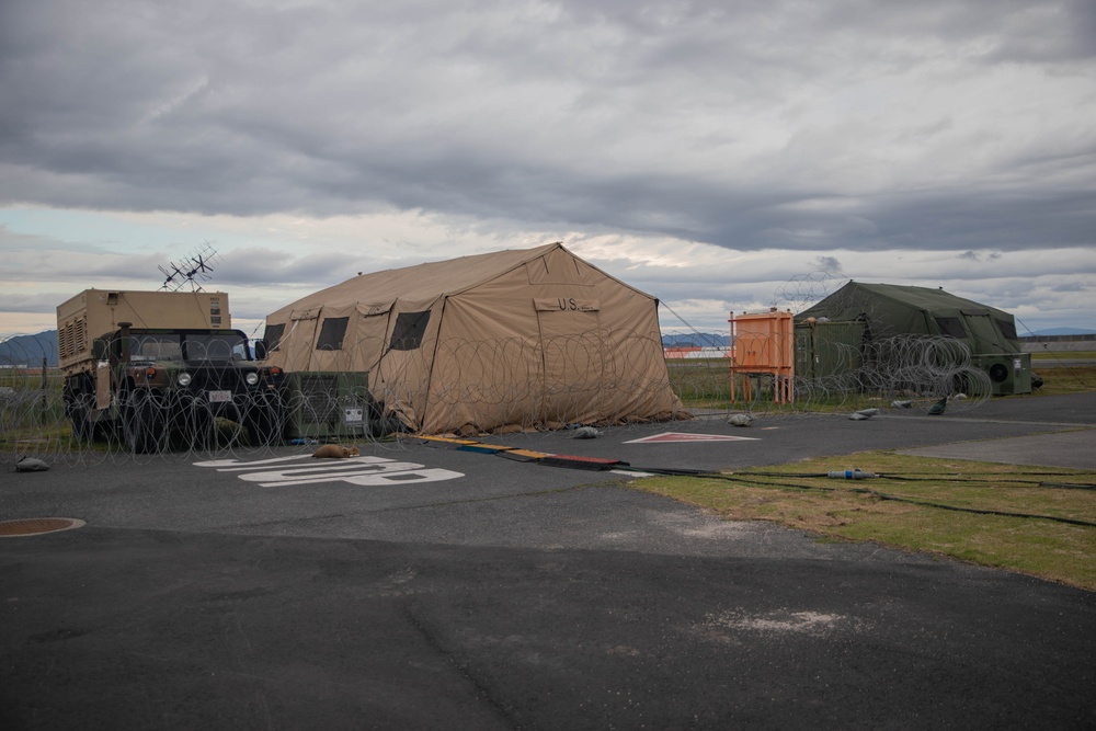 U.S. Marines at MCAS Iwakuni maintain a Mobile Communications Air Command and Control System station during exercise Active Shield 2026 U.S. Marines at MCAS Iwakuni maintain a Mobile Communications Air Command and Control System station during exercise Active Shield 2026