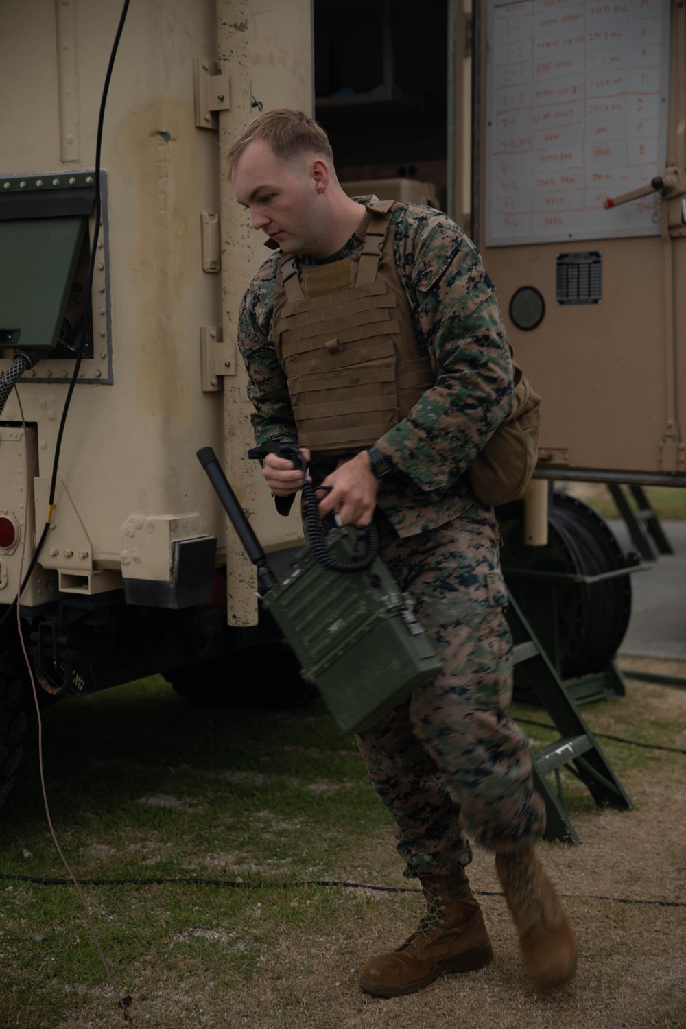 U.S. Marines at MCAS Iwakuni maintain a Mobile Communications Air Command and Control System station during exercise Active Shield 2026 U.S. Marines at MCAS Iwakuni maintain a Mobile Communications Air Command and Control System station during exercise Active Shield 2026