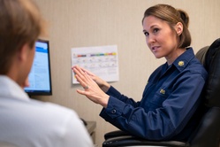 Lt. Amber Martz conducts a medical history interview [Image 1 of 5]