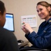 Lt. Amber Martz conducts a medical history interview