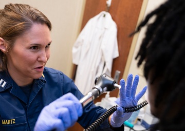 Lt. Amber Martz conducts a physical