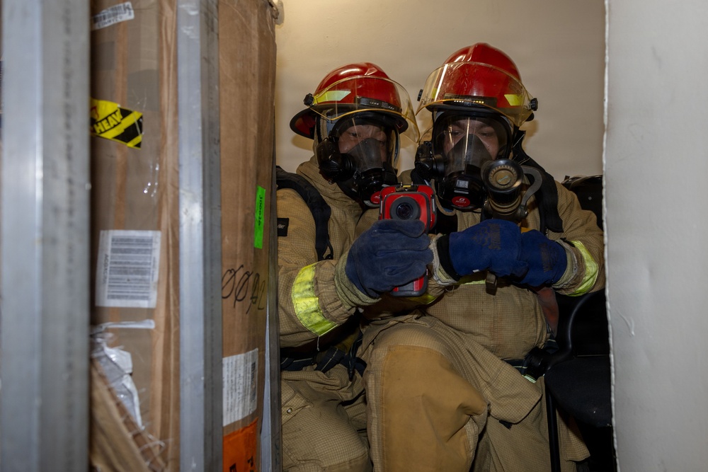 USS Iwo Jima Sailors Conduct a Damage Control Training Evolution