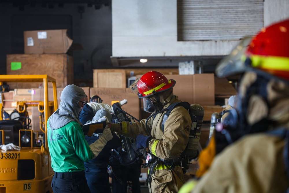 USS Iwo Jima Conducts Damage Control Drill