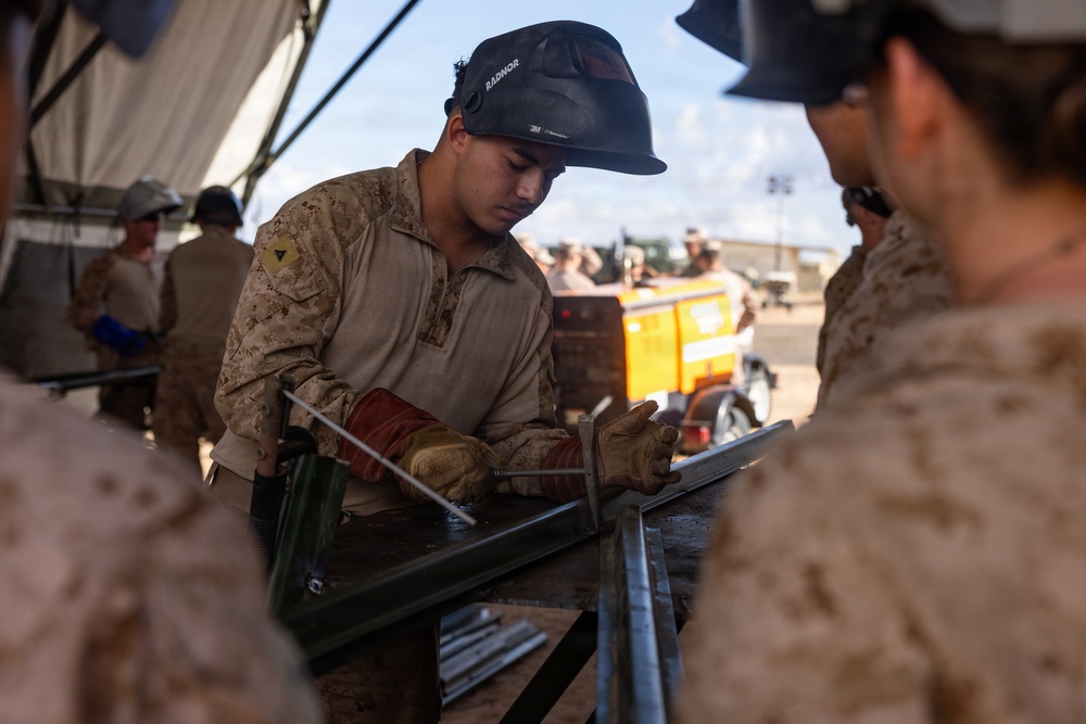 Marines Sharpen Engineering Skills with Boom Lift, Welding Training Marines Sharpen Engineering Skills with Boom Lift, Welding Training