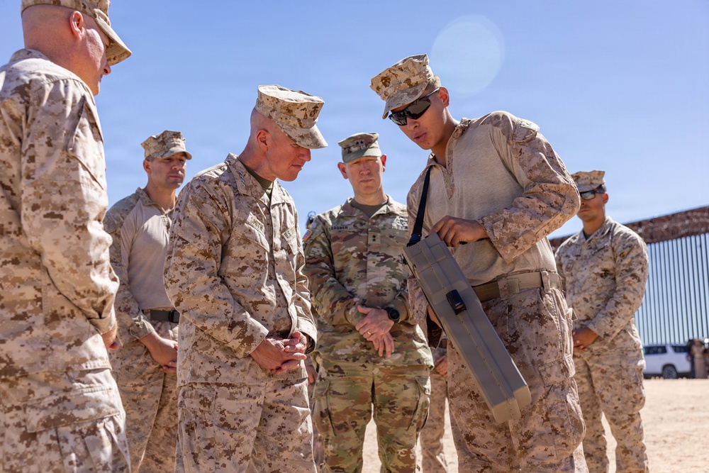 The Commandant, Gen. Eric M. Smith and Sgt. Maj. Carlos A. Ruiz visits Marines at Southern Border Barrier