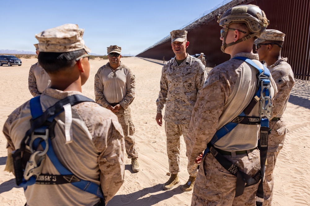 The Commandant, Gen. Eric M. Smith and Sgt. Maj. Carlos A. Ruiz visits Marines at Southern Border Barrier