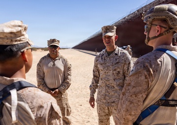 The Commandant, Gen. Eric M. Smith and Sgt. Maj. Carlos A. Ruiz visits Marines at Southern Border Barrier