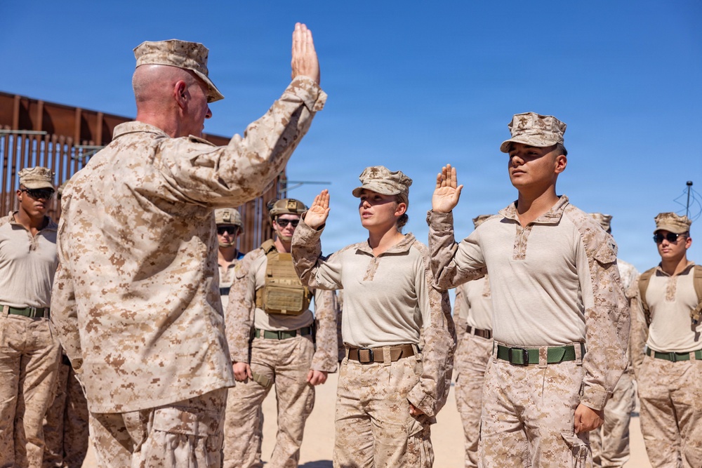 The Commandant, Gen. Eric M. Smith and Sgt. Maj. Carlos A. Ruiz visits Marines at Southern Border Barrier