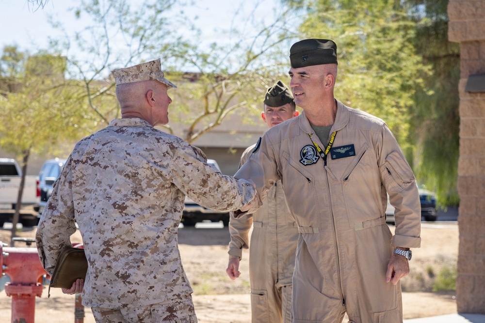 The Commandant, Gen. Eric M. Smith and Sgt. Maj. Carlos A. Ruiz visits Marines at MAWTS-1