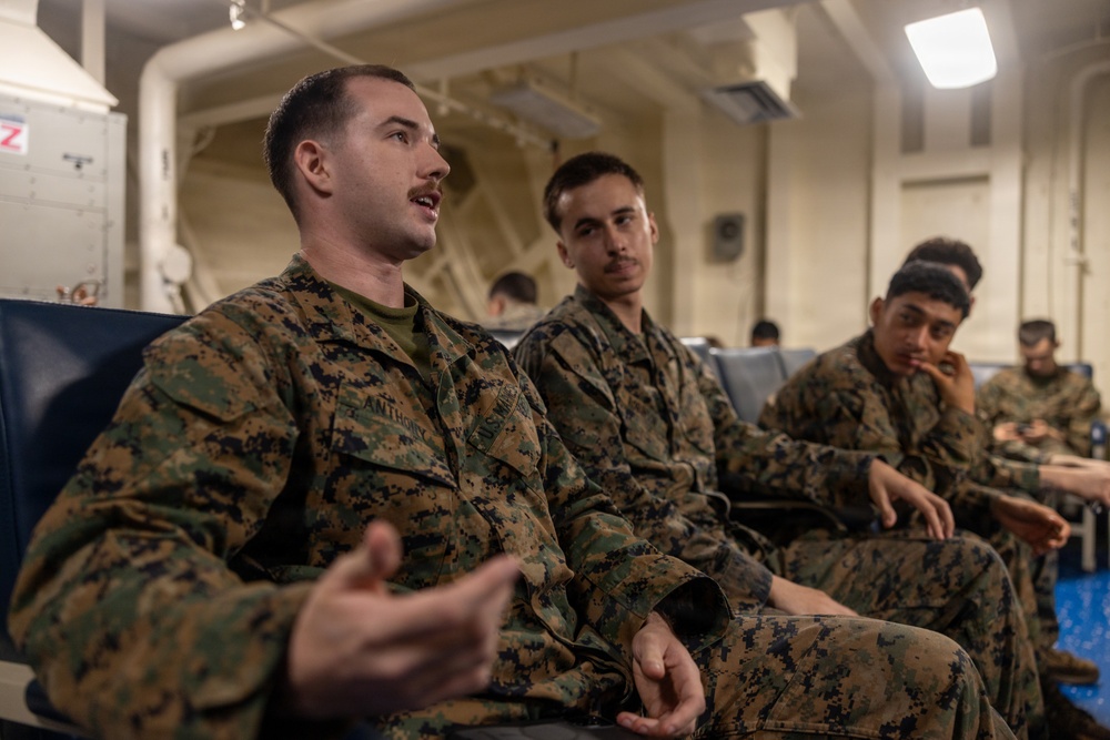 22nd MEU(SOC) | Marines Conduct PME Aboard San Antonio 22nd MEU(SOC) | Marines Conduct PME Aboard San Antonio