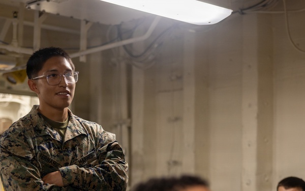 22nd MEU(SOC) | Marines Conduct PME Aboard San Antonio