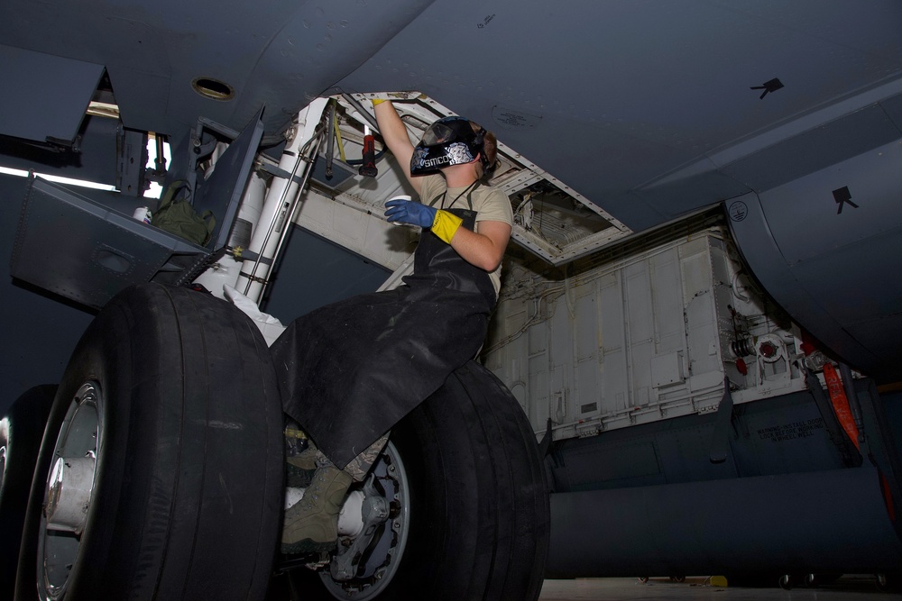916 ARW inspects KC-135 for the last time 916 ARW inspects KC-135 for the last time