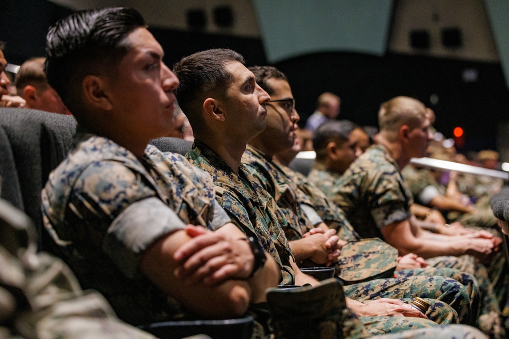 MCAS Iwakuni personnel attend the Road to War brief for exercise Active Shield 26 MCAS Iwakuni personnel attend the Road to War brief for exercise Active Shield 26