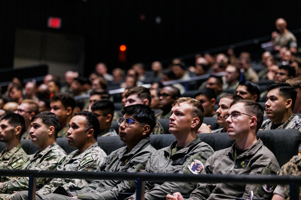 MCAS Iwakuni personnel attend the Road to War brief for exercise Active Shield 26 MCAS Iwakuni personnel attend the Road to War brief for exercise Active Shield 26