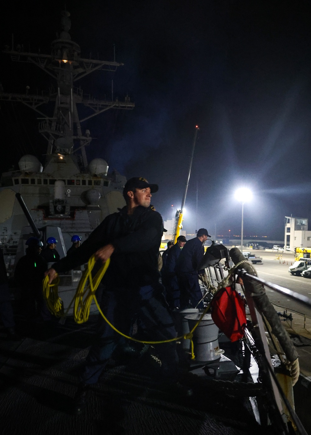 USS Paul Ignatius (DDG 117) conducts a sea-and-anchor evolution to pull into port USS Paul Ignatius (DDG 117) conducts a sea-and-anchor evolution to pull into port