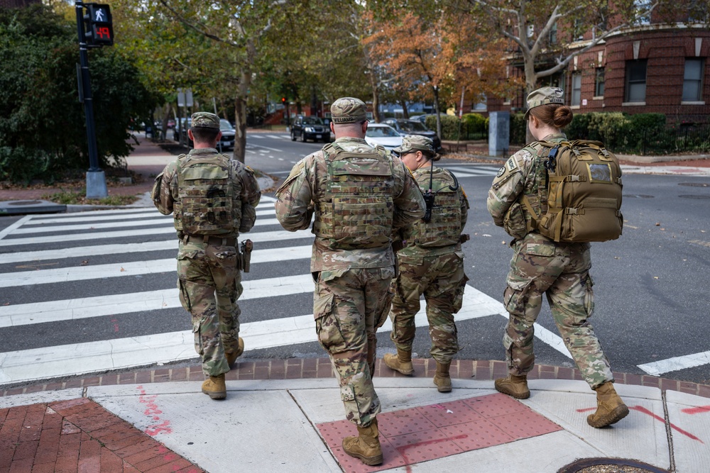 W.Va. National Guard patrol Logan Circle in Washington D.C. W.Va. National Guard patrol Logan Circle in Washington D.C.
