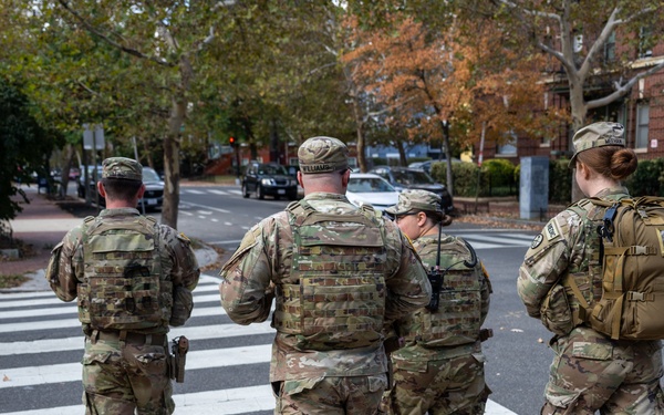 W.Va. National Guard patrol Logan Circle in Washington D.C.