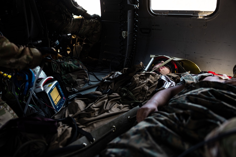 U.S. service members conduct CASEVAC during Mountain Medicine 3-25 final exercise U.S. service members conduct CASEVAC during Mountain Medicine 3-25 final exercise