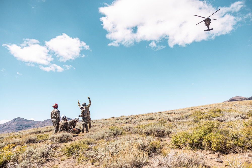 U.S. service members conduct CASEVAC during Mountain Medicine 3-25 final exercise