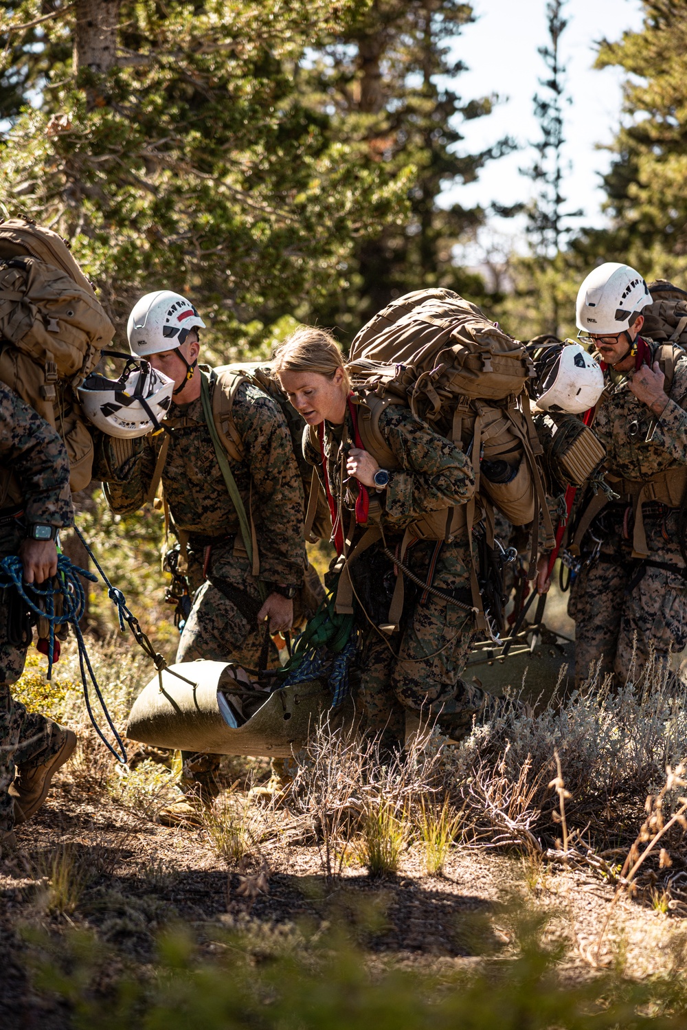 U.S. service members conduct CASEVAC during Mountain Medicine 3-25 final exercise