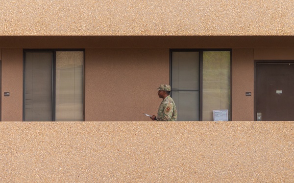 Holloman command teams perform 100% dorm inspections
