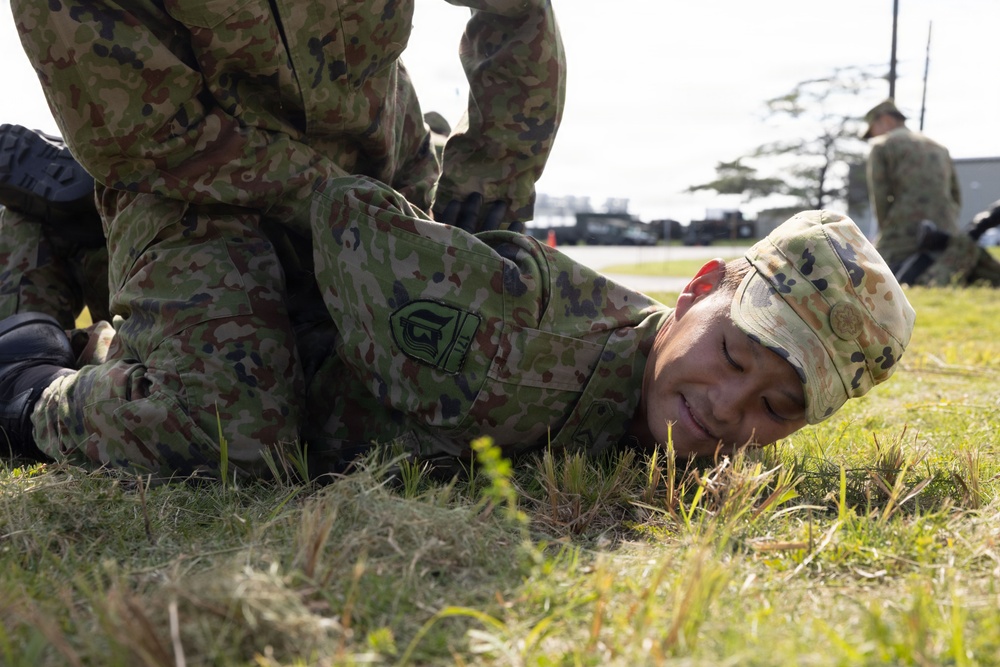 Japan Ground Self-Defense Force members participate in apprehension training during Active Shield 26