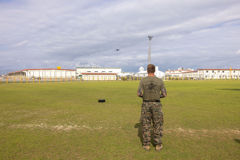 U.S. Marines with 3rd Battalion, 12th Marines executes small unmanned aerial systems training