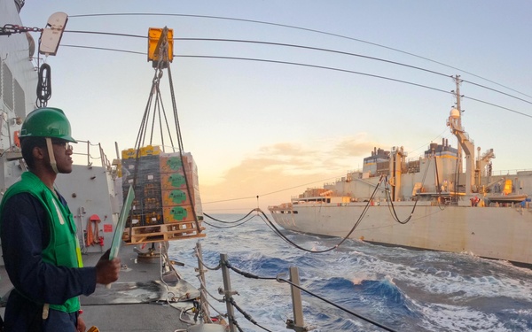USS Roosevelt (DDG 80), USNS Supply (T-AOE 6) Conduct Replenishment-at-Sea