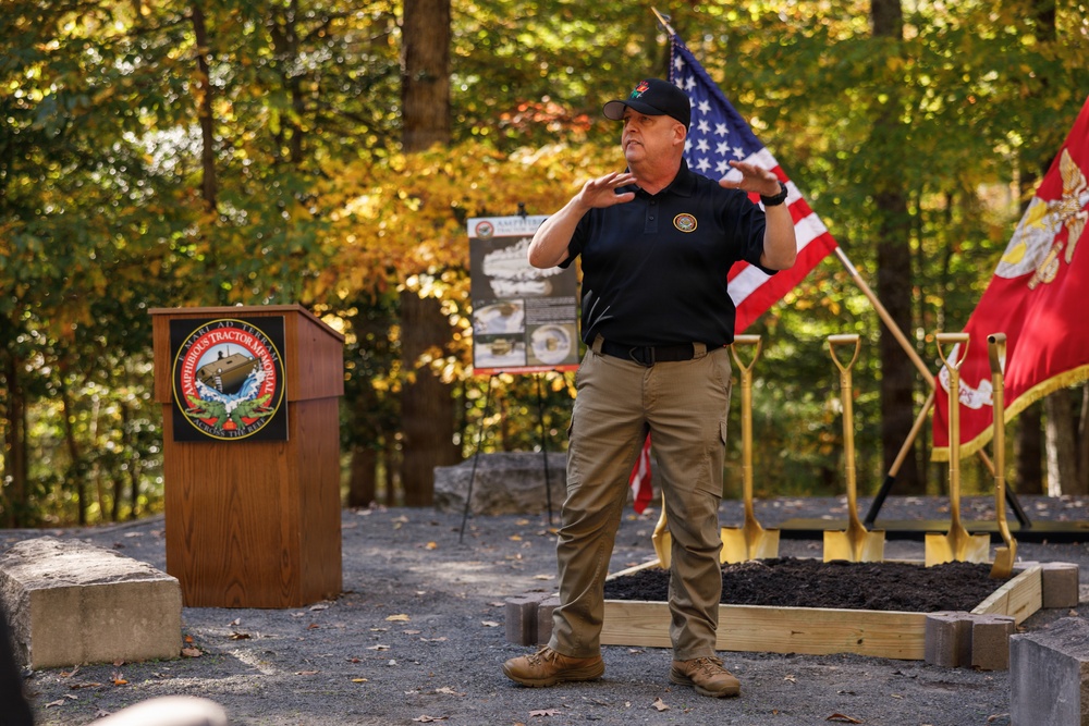 Amphibious tractor memorial ground breaking ceremony Amphibious tractor memorial ground breaking ceremony