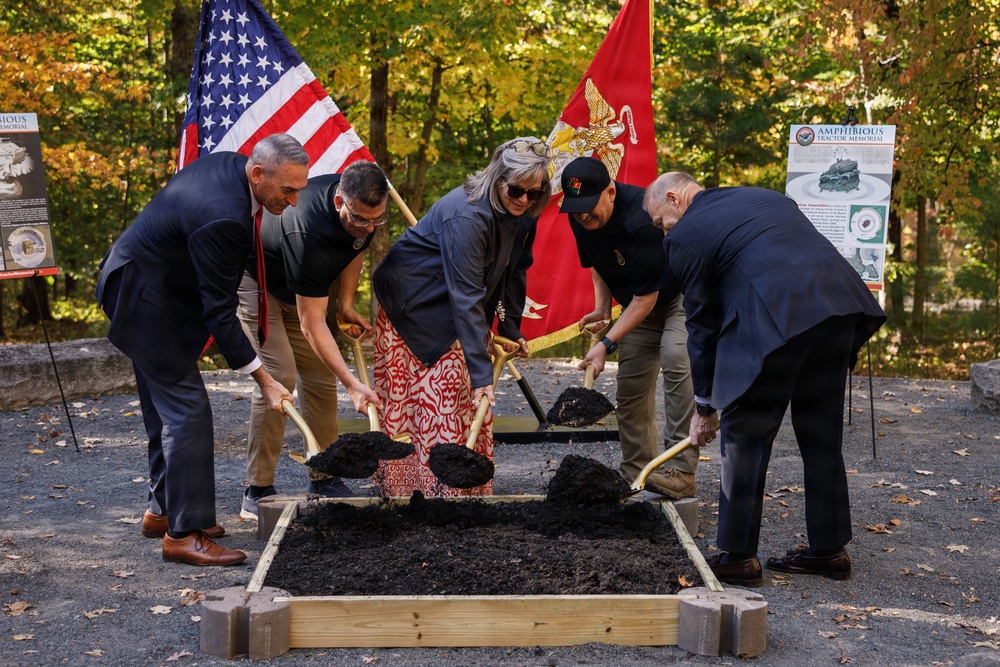 Amphibious tractor memorial ground breaking ceremony Amphibious tractor memorial ground breaking ceremony