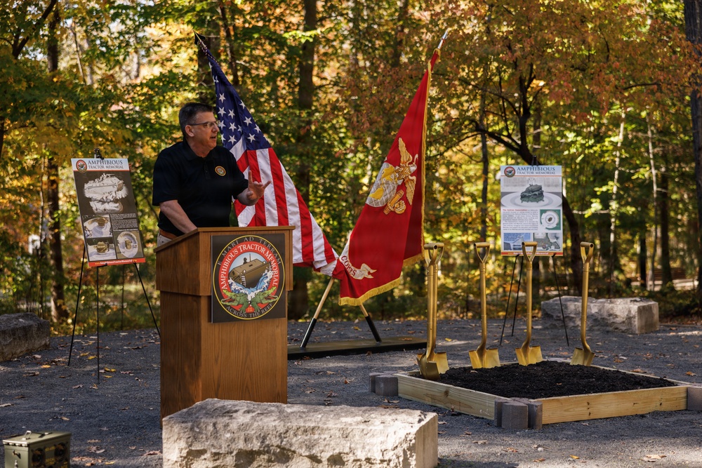 Amphibious tractor memorial ground breaking ceremony Amphibious tractor memorial ground breaking ceremony