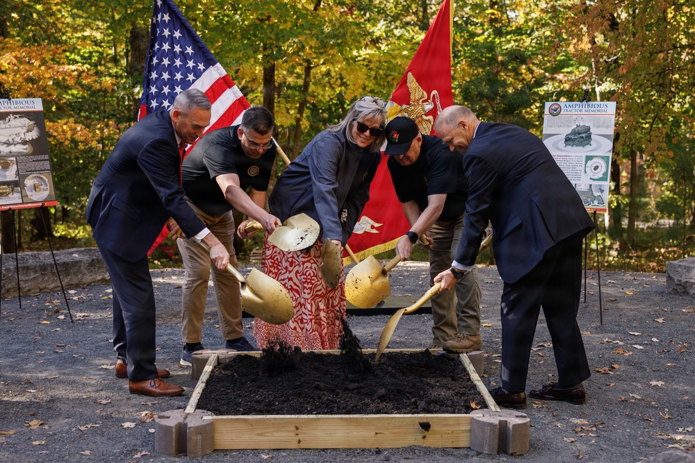 Amphibious tractor memorial ground breaking ceremony Amphibious tractor memorial ground breaking ceremony