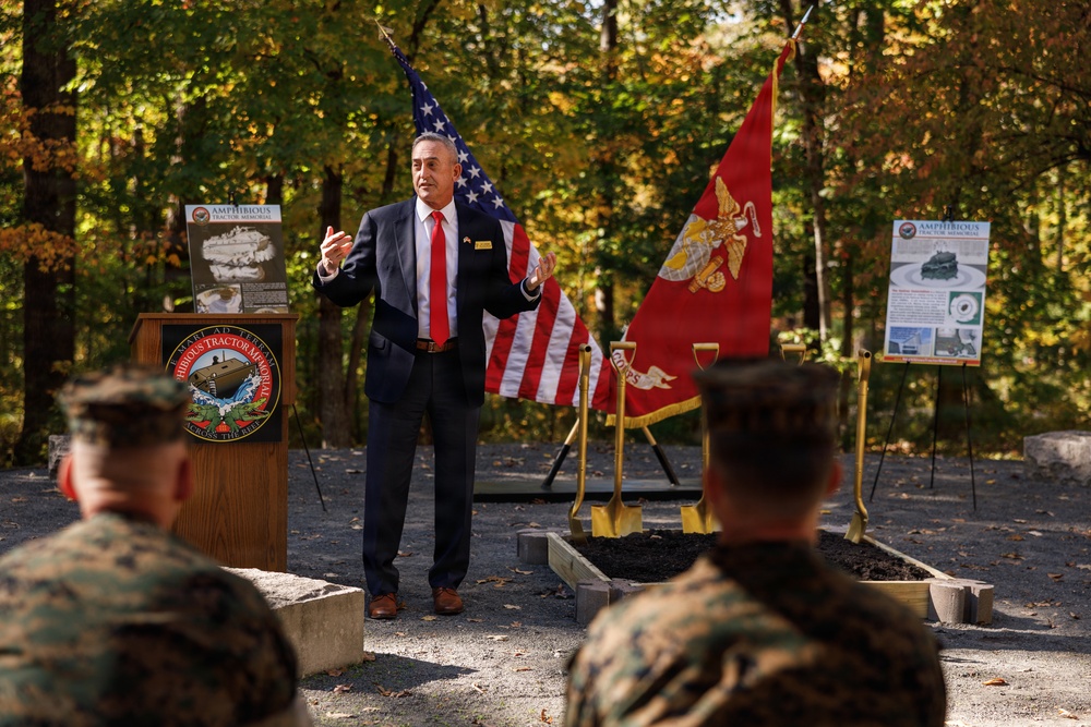 Amphibious tractor memorial ground breaking ceremony Amphibious tractor memorial ground breaking ceremony