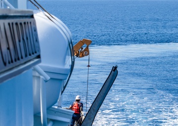Coast Guard Cutter Campbell conducts small boat operations in the Windward Passage