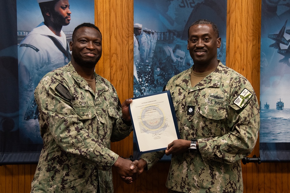 Fireman Nnabugwu Chuku Receives Surface Warfare Engineering Schools Command (SWESC) Great Lakes' September 2025 Student of the Month Award