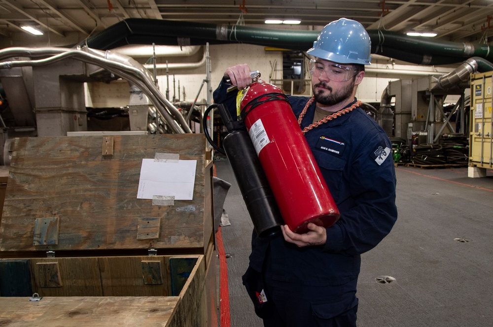 USS Ronald Reagan Sailors Provide Fire Watches