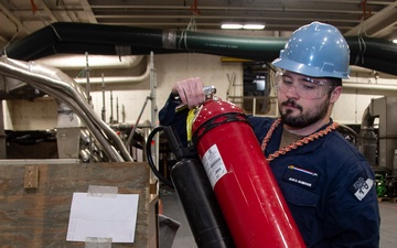 USS Ronald Reagan Sailors Provide Fire Watches